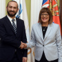 12 October 2019 National Assembly Speaker Maja Gojkovic and the Parliament Speaker of Armenia Ararat Mirzoyan